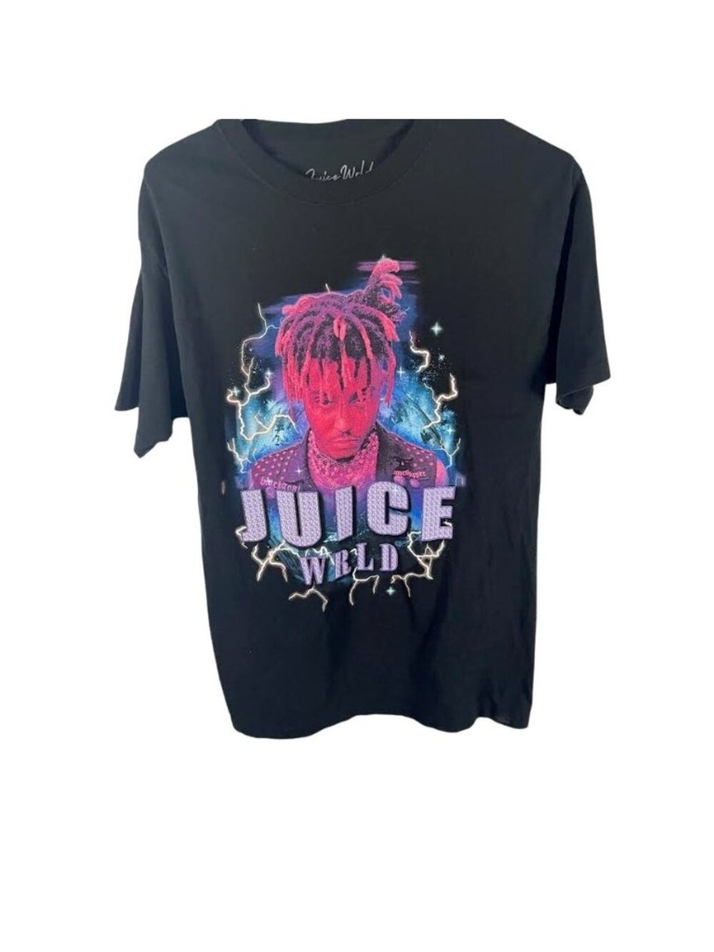 Juice WRLD Mens Graphic Tee Black Medium Short Sleeve Crew Neck Rap Merch